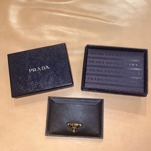 NWOT Prada Leather Card Holder